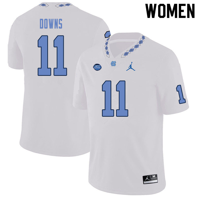 Women #11 Josh Downs North Carolina Tar Heels College Football Jerseys Sale-White